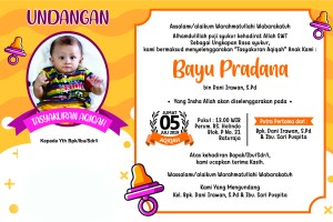 Desain Kartu Nama Bayi Aqiqah