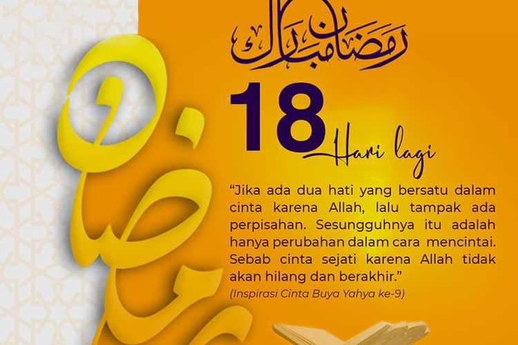 Puasa Tahun Ini Cuma 18 Hari. 18 Hari Menuju Bulan Ramadhan, Ini Persiapan dan Bekal yang