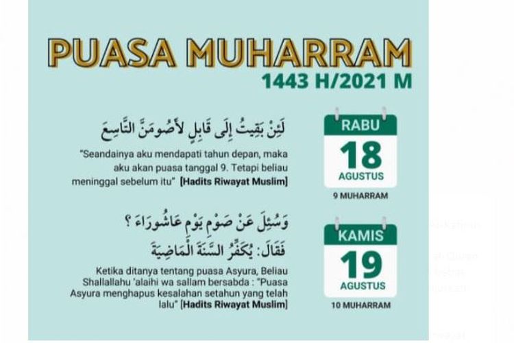 Tata Cara Puasa Nabi Yusuf. Puasa Muharram 2021, Jadwal Puasa Sunnah Tasua Dan Asyura