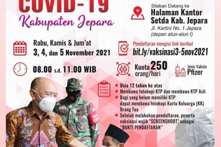 Jadwal Sholat Wonogiri Bulan November 2021. Jadwal Vaksinasi Dosis 1 Kabupaten Jepara, Catat Tanggal dan