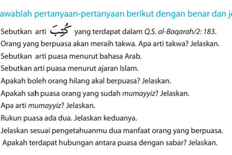 Rukun Puasa Yang Kedua Adalah Mumayyiz. Kunci Jawaban PAI Kelas 5 SD Halaman 35 A B Lengkap, Arti