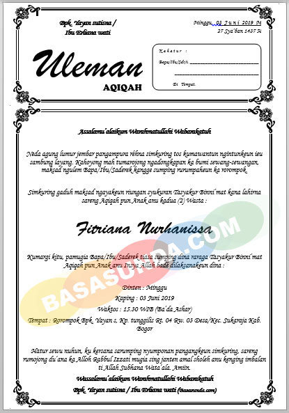 Contoh Undangan Syukuran Gunting Rambut. Download Contoh Surat Undangan Uleman Syukuran Bahasa Sunda