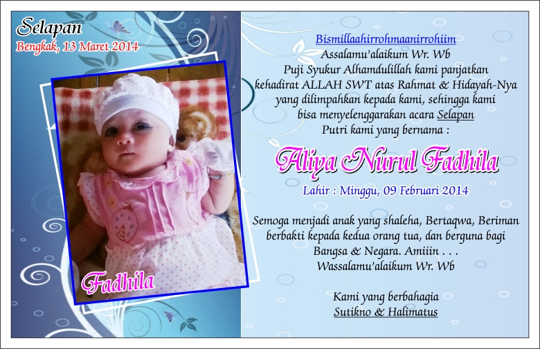 Cara Membuat Kartu Aqiqah Dengan Photoshop. Desain Kartu Ucapan Aqiqah Bayi