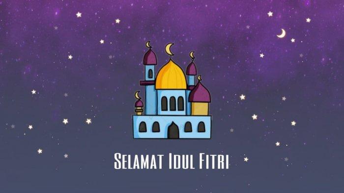 Gambar Sholat Idul Fitri Kartun. Animasi Idul Fitri 2020, Gambar Lucu Ucapan Selamat Lebaran