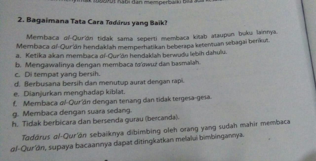 Tuliskan Tiga Tata Cara Tadarus Yang Baik. Tata Cara Tadarus