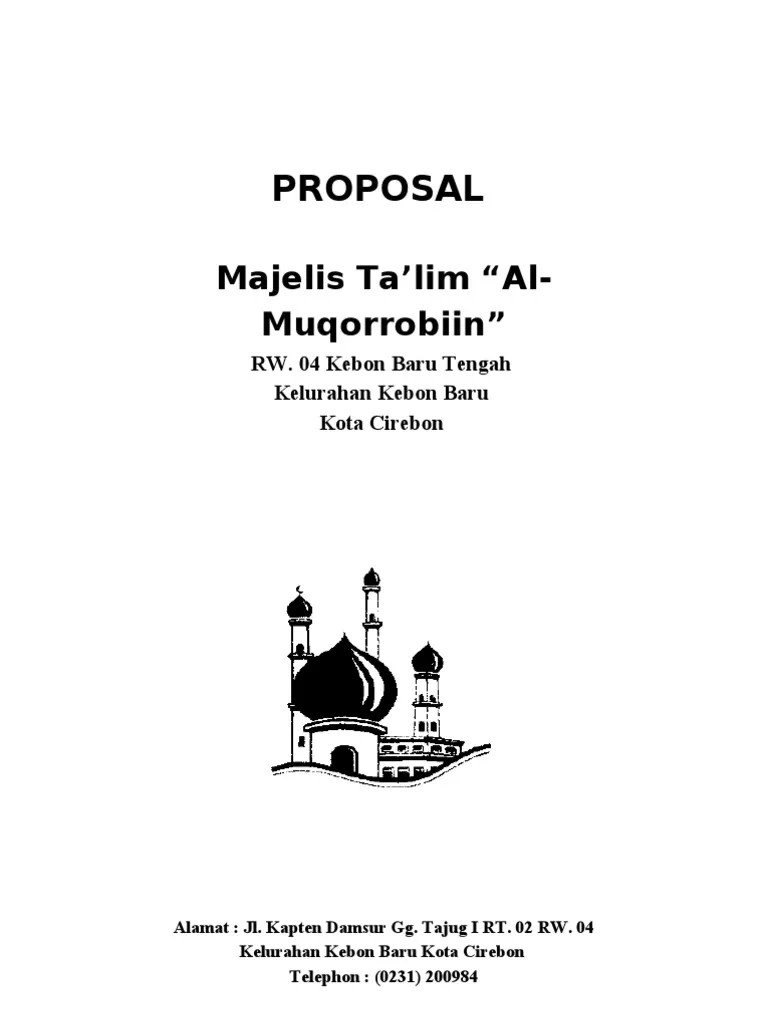 Contoh Proposal Dana Hibah Masjid. Contoh Proposal Permohonan Bantuan Dana Masjid