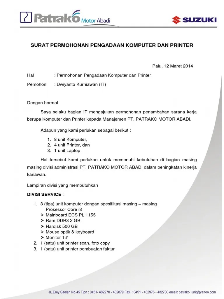 Bantuan Komputer Riba Siswa B40 2021. Surat Permohonan Pembelian Komputer / Letter Mohon