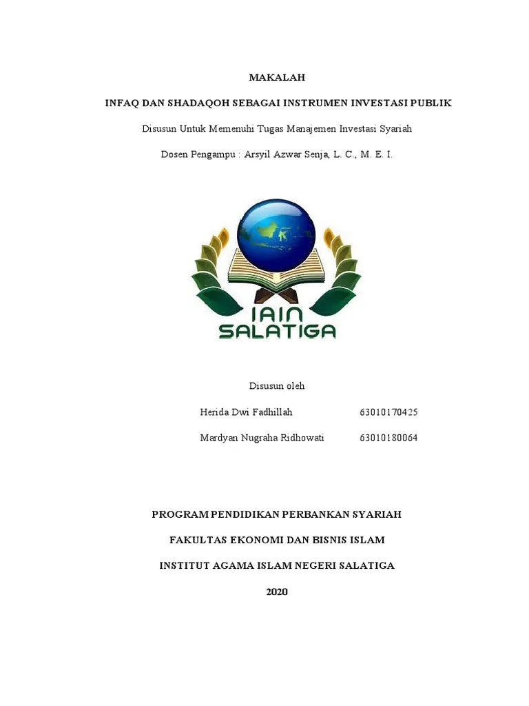 Makalah Infaq Dan Shadaqah Pdf. Investasi Syariah Kel 9