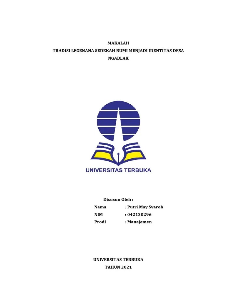 Contoh Makalah Sedekah Bumi Bahasa Jawa. Makalah Sedekah Bumi Identitas Desa Ngablak