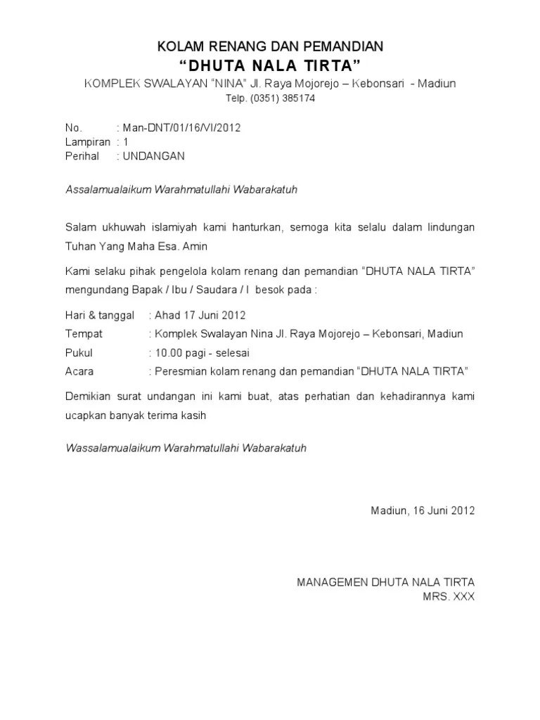 Contoh Undangan Syukuran Tempat Usaha. Contoh Undangan Peresmian Usaha Baru