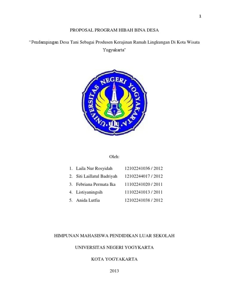 Contoh Proposal Program Hibah Bina Desa. Contoh Proposal Program Hibah Desa