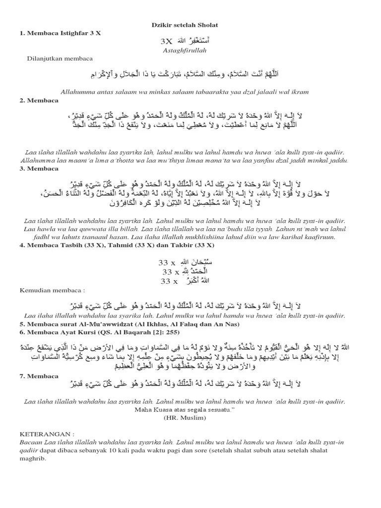 Doa Dan Dzikir Setelah Sholat Fardhu Menurut Muhammadiyah. Bacaan Dzikir Setelah Sholat Sesuai Putusan Tarjih Muhammadiyah