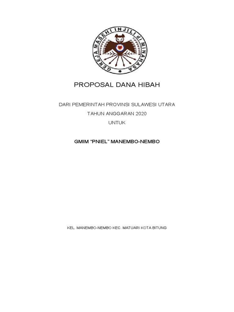 Contoh Laporan Dana Hibah Gereja. Proposal Hibah Gereja Pemprov