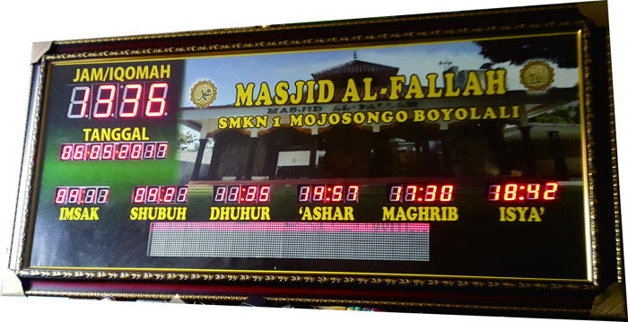 Harga Jam Sholat Digital Yogyakarta. Produsen Jam Digital masjid di Yogya