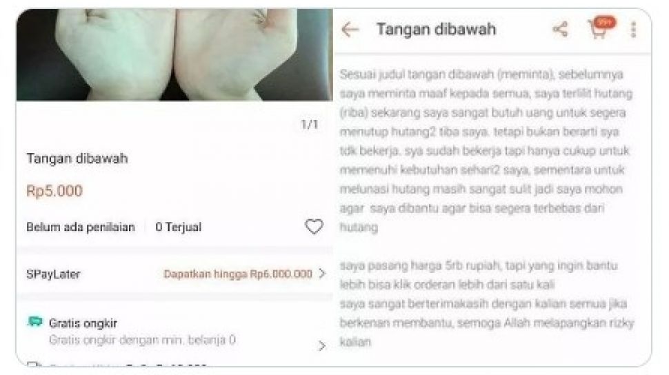 Bantuan Dana Untuk Bayar Hutang Riba. Viral Minta Bantuan Donasi Rp 5 Ribu Untuk Bayar Utang Lewat