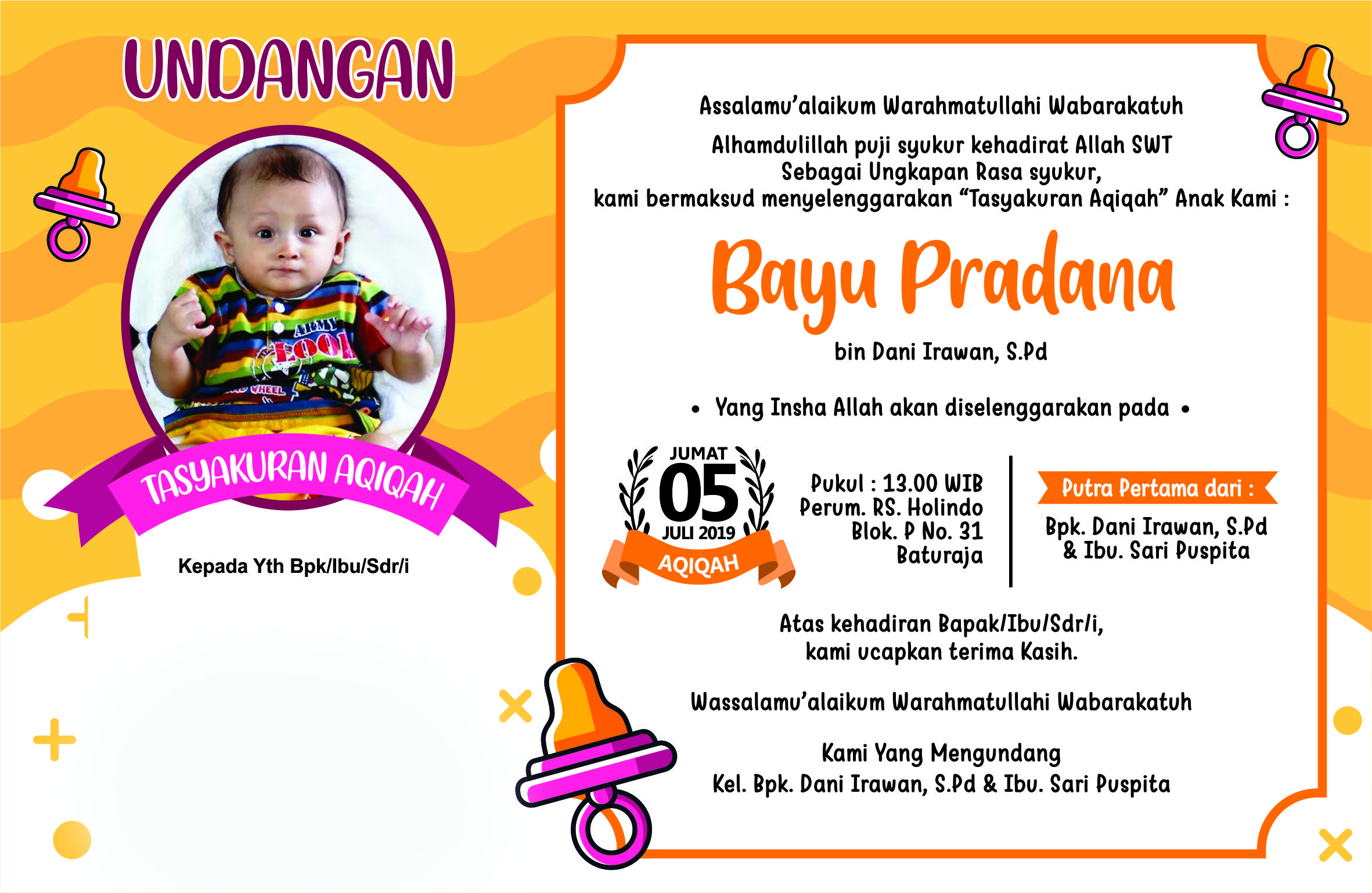 Desain Kartu Nama Bayi Aqiqah. Desain Kartu Nama Bayi Elegan