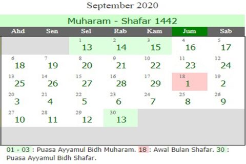 Jadwal Puasa Di Bulan September. Jadwal Puasa Sunnah Bulan September 2020 dan Lafaz Niatnya