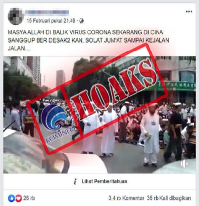 Tidak Shalat Jumat Karena Covid 19. [HOAKS] Warga Tiongkok Desak-Desakan Shalat Jumat karena