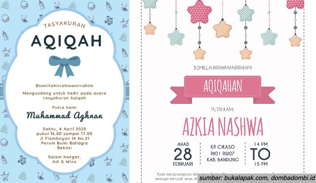 Surat Undangan Aqiqah Tasyakuran Kelahiran Bayi Adalah Contoh Surat Undangan. 8 Contoh Undangan Aqiqah Bayi yang Estetik untuk Referensi