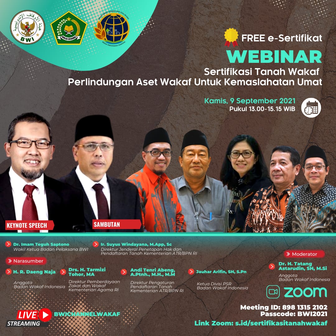 Pengelolaan Wakaf Untuk Kemaslahatan Umat. Materi Webinar Sertifikasi Tanah Wakaf: Perlindungan Aset Wakaf