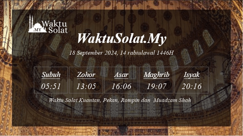 Jadual Waktu Berbuka Puasa Ipoh. Waktu Maghrib Ipoh