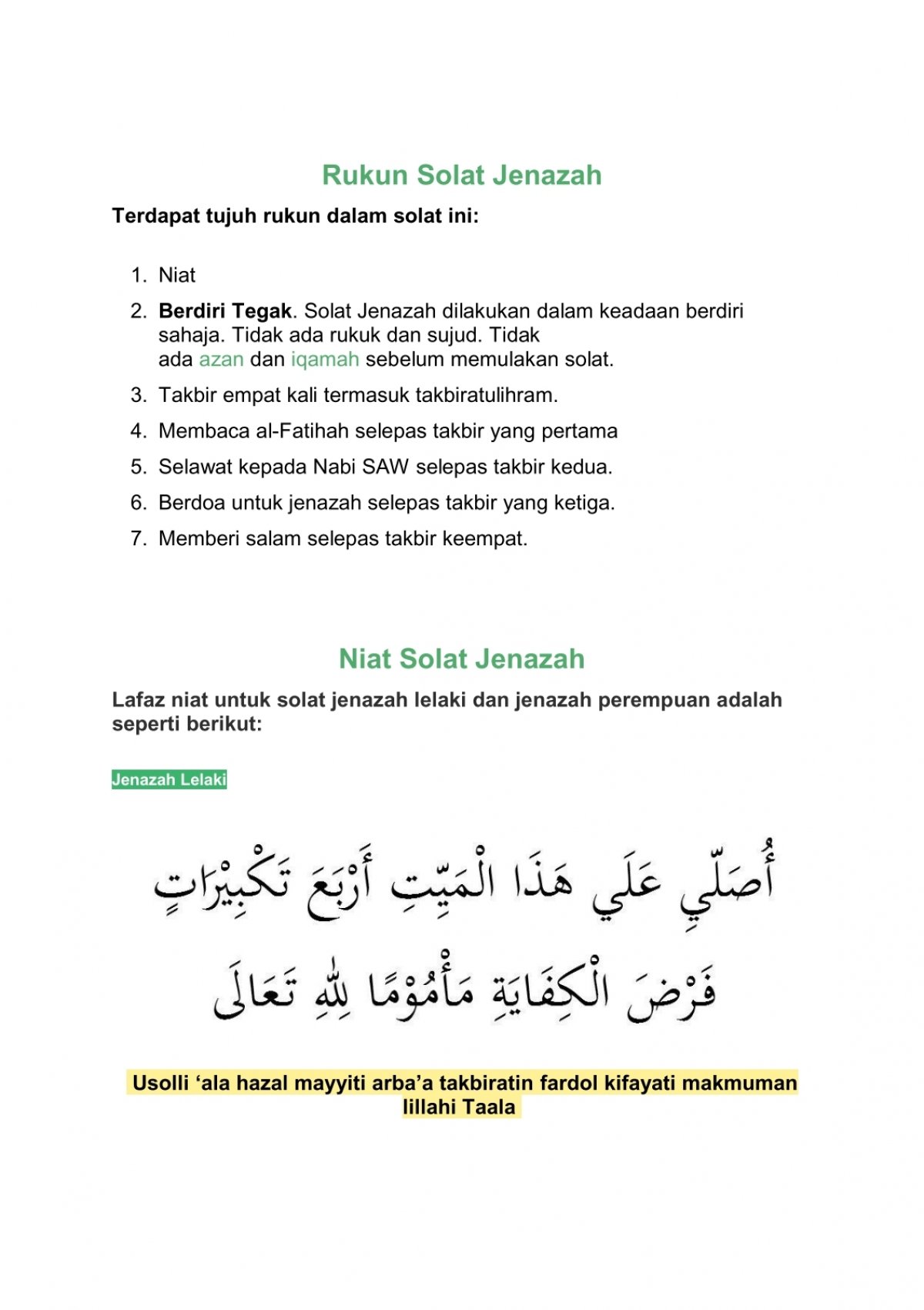 Rukun Shalat Jenazah Yang Keempat Adalah. Rukun Solat Jenazah